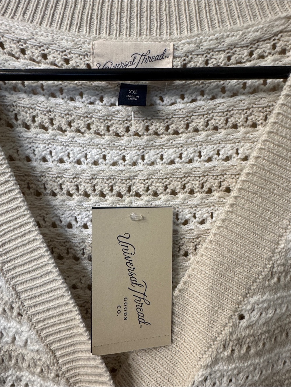 Universal Thread Cream Open-Knit Button Cardigan - Picture 2 of 4